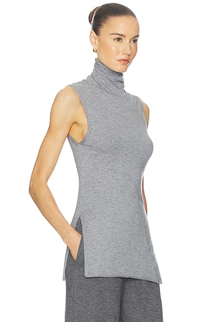 Helsa Kerstin Sleeveless Turtleneck in Grey