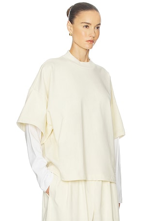 Helsa Double Sleeve Tee in Ultra Premium Jersey in Ivory
