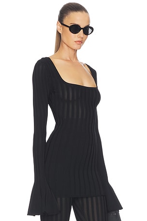 Helsa Kayleigh Flared Tunic in Black