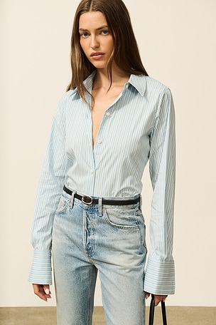 Stripe Poplin Fitted Shirt Helsa