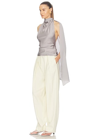 Helsa Natasha Silk Halter in Grey