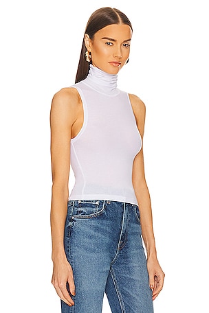 Helsa Turtleneck Tank in 2nd Skin Jersey in White