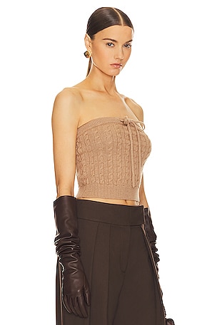 Helsa Taiki Cable Tube Top in Beige