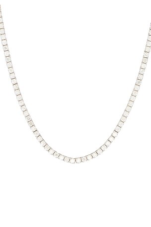 Heaven Mayhem Lab Grown Tennis Necklace in Metallic Silver