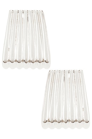 Heaven Mayhem Ribbed Maxi Earrings in Silver