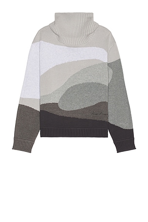 Greyscale Landscape Turtleneck Sweater House of Sunny