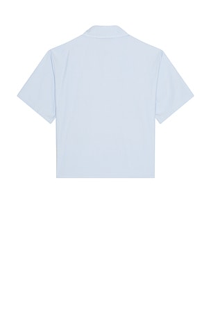 House of Sunny Seersucker Box Fit Shirt in Baby Blue