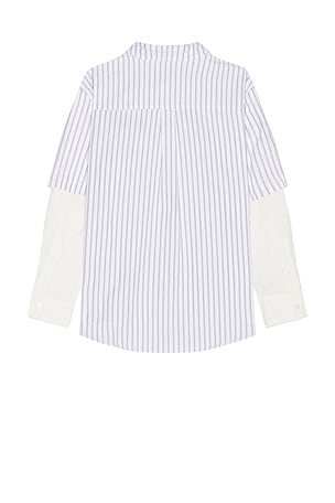 House of Sunny Double Layered Button Down Shirt in White