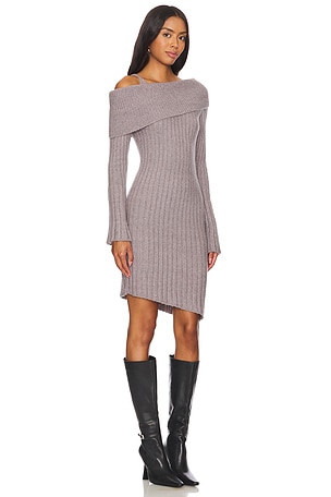 House of Sunny Chunky Rib Dress in Grey