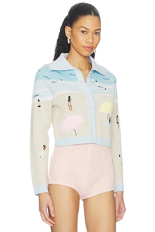 House of Sunny St Ives Tripper Cardigan in Turquoise