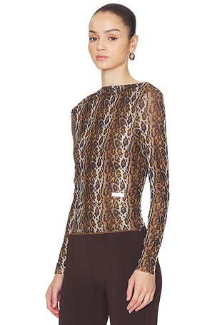House of Sunny Leopard Layered Long Sleeve in Tan