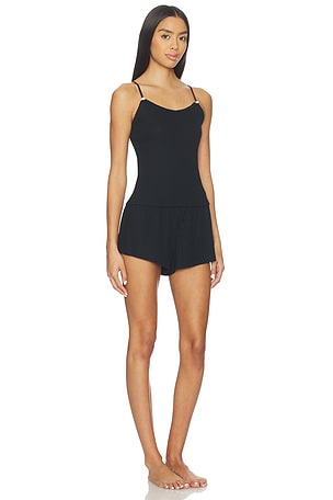 homebodii Pointelle Cami Set in Black