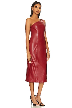 House of Harlow 1960 x REVOLVE Bordeaux Faux Leather Midi Dress in Red
