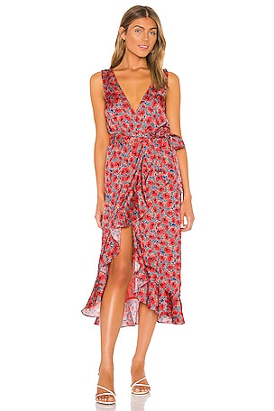 house of harlow red floral dress House of Harlow 1960 x REVOLVE Dara Dress in Crimson Floral