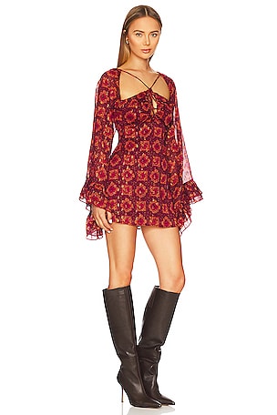 House of Harlow 1960 x REVOLVE Paula Mini Dress in Burgundy