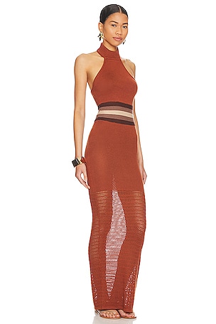 House of Harlow 1960 x REVOLVE Naomh Crochet Mix Dress in Rust