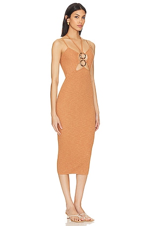 House of Harlow 1960 x REVOLVE Karena O Ring Halter Tie Midi Dress in Orange