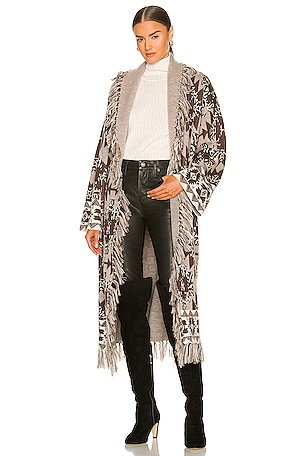 x REVOLVE Samar Jacquard Fringe Coatigan House of Harlow 1960