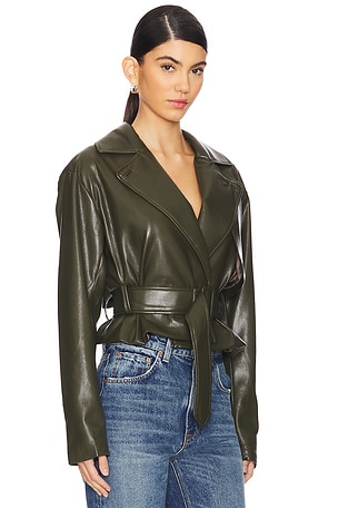 House of Harlow 1960 x REVOLVE Liv Faux Leather Jacket in Olive