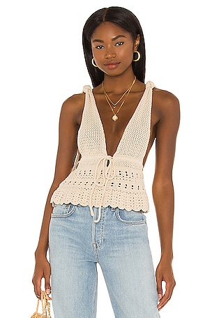 House of Harlow outlet 1960 Ecru Eyelet Top