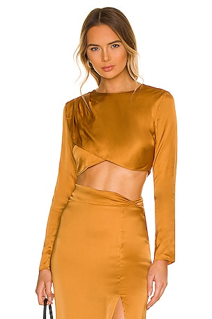 Camel Two-Piece Cropped Maternity Set