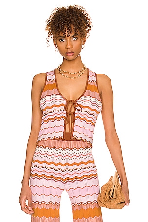 x REVOLVE Emile Sleeveless Chevron Knit Top House of Harlow 1960