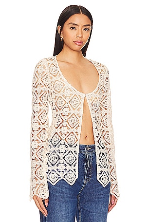 House of Harlow 1960 x REVOLVE Janis Crochet Blouse in Cream