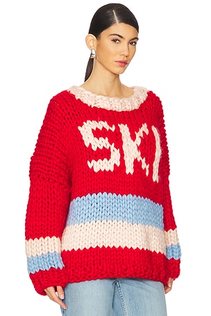 Hope Macaulay Ski Chunky Knit Sweater in Red