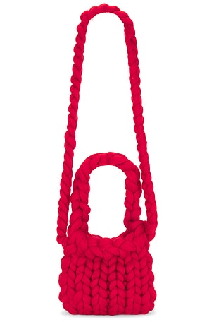 Hope Macaulay Red Colossal Knit Crossbody Bag in Red