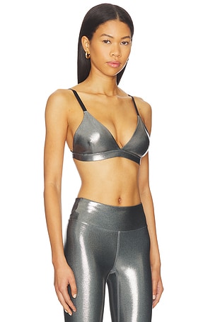 Heroine Sport Luna Sports Bra in Metallic Silver