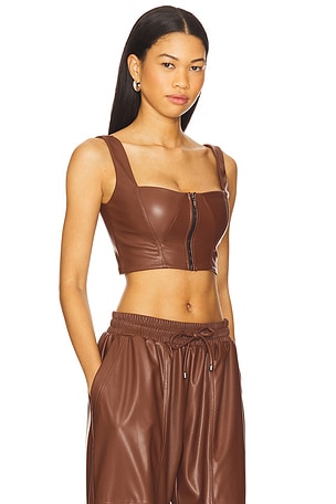Heroine Sport Leather Bustier in Brown. Size XS. Also