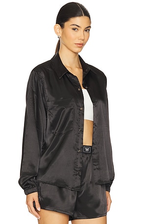 Heroine Sport Satin Shirt in Black