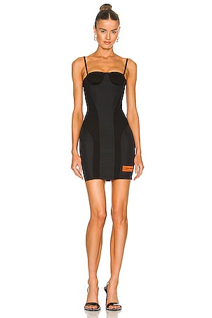 heron preston leather dress Corset in Black womenspants