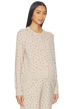 HATCH The Nora Floral Knit Cardigan in Tan. Size 4. Also