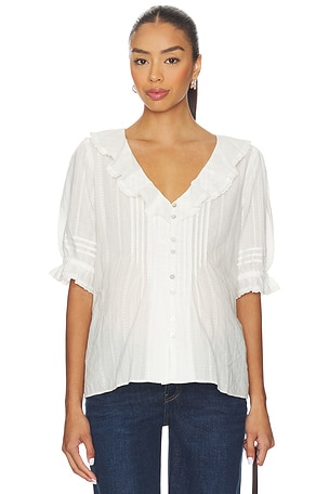 HATCH The Lou Lou Nursing Blouse in White