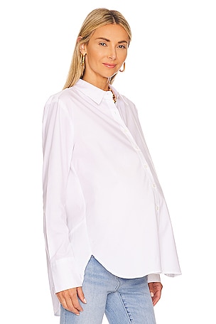 HATCH The Classic Button Down Maternity Shirt in White