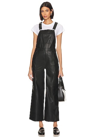 Utility Faux Leather Wide Leg Overall Hudson Jeans
