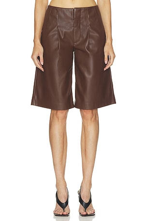 Faux Leather Pleated Trouser Short Hudson Jeans