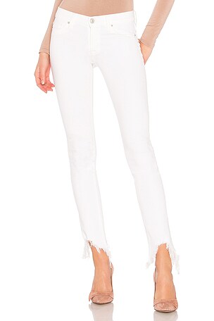 Hudson Jeans Colette Midrise Skinny Crop in Destroyed Optical