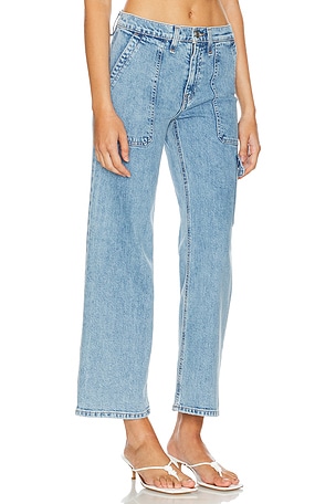 Hudson Jeans Rosie Wide Leg Cargo in Denim-Light