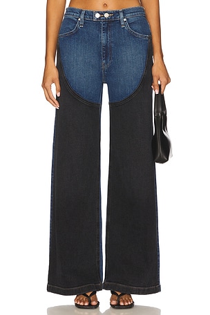 Jodie High Rise Contrast Panel Wide Leg Jeans Hudson Jeans