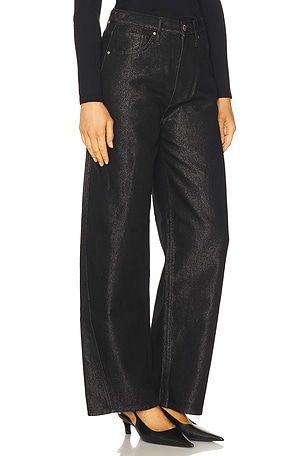 Hudson Jeans Bailey Relaxed Barrel Jeans in Black. Size 34. Also