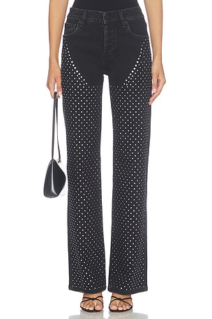 Rosie High Rise Wide Leg Jeans With Embellishment Hudson Jeans
