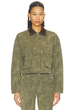Hudson jeans chaqueta chore en color verde oscuro