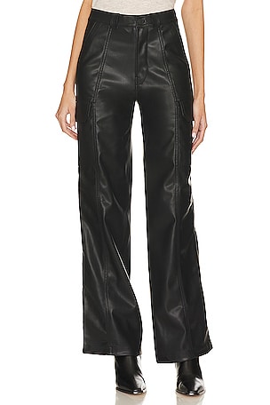High Rise Faux Leather Wide Leg Cargo Hudson Jeans