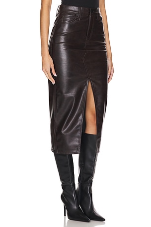 Hudson Jeans Reconstructed Midi Skirt in Brown