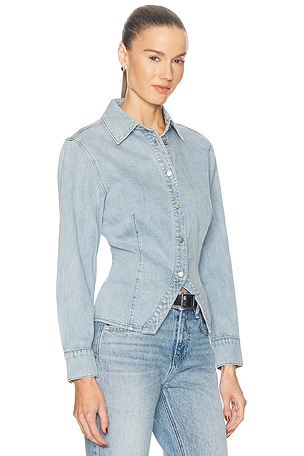 Hudson Jeans Button Up Long Sleeve Shirt in Baby Blue