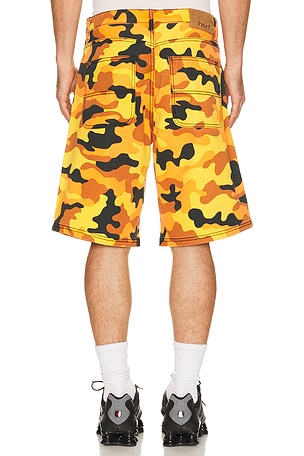 HUF Kinda Loose Double Knee Camo Short in Orange