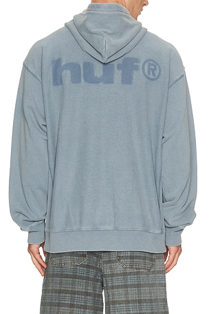 HUF Pacific Wash Full Zip Hoodie in Blue. Size L. Also