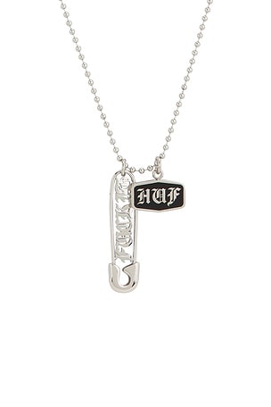 HUF Old E Pendant in Metallic Silver